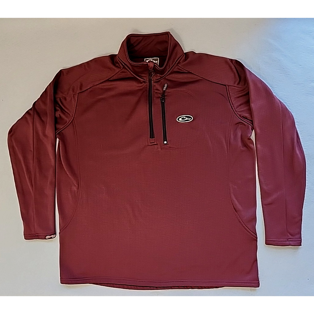 Drake‎ Waterfowler 365 Mens XL Quarterzip Pullover Maroon Red Sweater